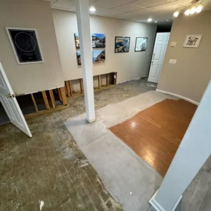 Before photo from the Reiker project, capturing the space at the start of the renovation.