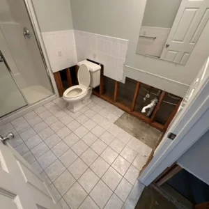 Before photo from the Reiker project, capturing the space at the start of the renovation.